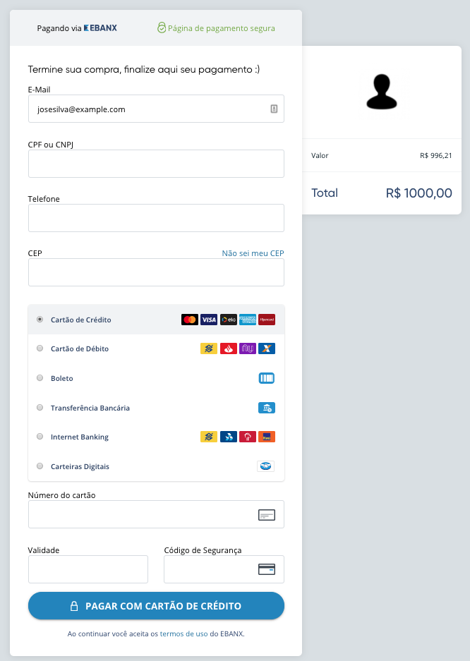 EBANX Payment page