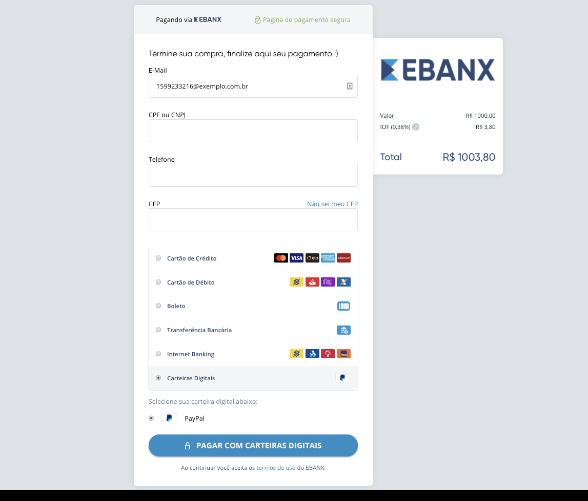 EBANX Payment page